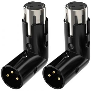 Greluma 2 pièces adaptateur xlr à angle droit mâle et femelle réglable, convertisseur adaptateur coude 3 broches xlr à 90 degrés (Lumatech-EU, neuf)