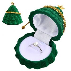 Jinlaili Boîte de Bague, Boîte À Boucles D'Oreilles, Boîtes à Bagues en Velours, Boîte à Bagues Sapin de Noël, Boîte de Rangement pour Bijoux Pendentif pour Mariage, Fiançailles, 60 x 60 x 70 mm (YiWeiZhi Shop, neuf)