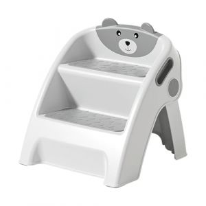 Marchepied pliable pour &eacute;vier de salle de bain, tabouret r&eacute;glable &agrave; 2 marches pour enfants avec poign&eacute;es, tabouret de comptoir de cuisine pour enfants, &eacute;chelle en plastique pour tout-petits (noopgoop_gb, neuf)