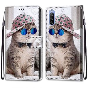 Mo-Somnus Coque pour Sony Xperia 10 III, Etui en Cuir PU Portefeuille Housse Coque avec 360 Degr&eacute;s Silicone Antichoc Protection Cover Cuir Pochette Magn&eacute;tique und Flip B&eacute;quille (Chats 4) (Mo-Beauty EU Store, neuf)