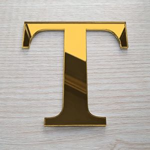 Adzif.biz Le sticker de decoration - Lettre Miroir Or D&eacute;corative Plexigglas. Lettrage Or Adh&eacute;sif Plastique. Lettre Autocollante pour Pr&eacute;nom, D&eacute;coration Mariage, Enseigne (Forum France, neuf)