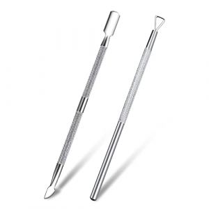Sularpek Repousse Cuticules et Grattoir à Cuticules Triangulaire, Ensemble 2 pcs Lot Poussoir à Ongles Cuticules et Cure-ongles en Acier Inox, pour Hommes Femmes Outils de Soin des Ongles Manucure (Liangzichanglun, neuf)