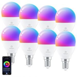 ANTELA Ampoule Connect&eacute;e WiFi G45 E14 4.5W Ampoule LED Intelligente RGB+CCT 2700K-6500K Compatible avec Alexa, Google Home, T&eacute;l&eacute;commande, Commande Vocale, 8 PCs (Antela, neuf)