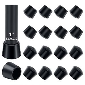 Embout De Chaise, Sopito 16pcs 25-26mm Embout Pied De Chaise Caoutchouc Embout Caoutchouc Chaise 25mm Diamètre Intérieur, pour Protéger Les Pieds de Table Éviter Les Rayures au Sol, Noir (Sopito, neuf)