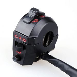 Interrupteur universel de moto clignotant bouton de guidon ensemble de commutateurs de clignotant de moto feux de croisement noir interrupteur gauche klaxon de commande de guidon 7/8 " (zilonou, neuf)