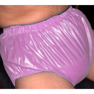 TOVCHEI Culotte Plastique À Enfiler pour Adulte Pantalon De Sécurité Anti-Fuite Latérale Incontinence Couvre-Couches Imperméables Silencieux Réutilisables,Rose,L (ZHF-AMZ, neuf)