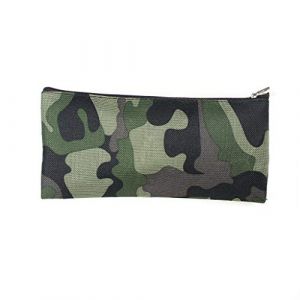 Trousse à crayons avec fermeture éclair et motif camouflage vert - Pour fournitures de bureau - Pour étudiants - Respectueux de l'environnement et pratique (qianxin-UK, neuf)