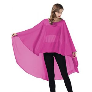 BEAUTELICATE Châle Étole En Mousseline de Soie Léger Cape Poncho Ample De Mariage D’été Soirée Femme Mariée Demoiselle d'honneur(Taille unique, Rose) (BEAUTELICATE-FR, neuf)