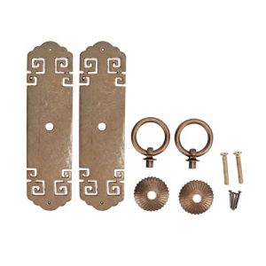 Chinois En Laiton Armoire Poignées 2 Brassmaterial Plaque Arrière Bande Tireurs Boîtes Matériel Ensemble Cuivre Accessoires Meubles Armoire Porte Xiangyun Poignée Droite (Aqur2020, neuf)