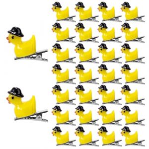 30pcs &Eacute;pingle Cheveux Forme Canard, R&eacute;sine Canard Pince &agrave; Cheveux Animaux avec Chapeau Petites Adorables Jaunes Pince pour Usage Quotidien F&ecirc;tes Scolaires Festivals Musique Carnaval (Haipingmian, neuf)