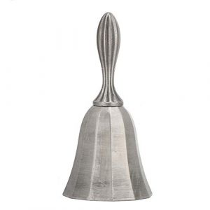 Cloche à Main Classique en métal Cloche à Main Barre créative Sonnette dîner Sonnette pour la Maison Bar comptoir d'hôtel réception Restaurant événements de Mariage(Argent) (Smandye, neuf)