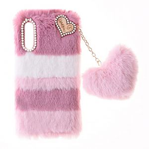 SNCLET Fluffy Fur Plush Coque pour Samsung Galaxy A05s Coque de Protection Mignon Peluche Faux Fourrure TPU Etui Antichoc Soft Warm Love Bling Diamant Fluffy Fur Case pour Samsung A05s,Collage Rose (ShinyCase, neuf)