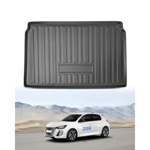 LANGBEAN Tapis de Coffre pour Peugeot 208 E-208 2025 2024 2023 2022 2021 2020, Tapis de Coffre Arri&egrave;re d'origine en TPE avec Rebord &Eacute;lev&eacute;, Accessoires Antid&eacute;rapant et &Eacute;tanche (LANGBEAN, neuf)