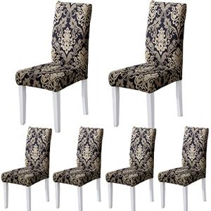 ARNTY Housse de Chaise, Housse de Chaise Salle à Manger 4/6 Pièces Housse Chaise Extensible pour Mariage Moderne, Hôtel, Décor de Restaurant (Moderne G, 6 pièces) (KINGSON PLUS, neuf)