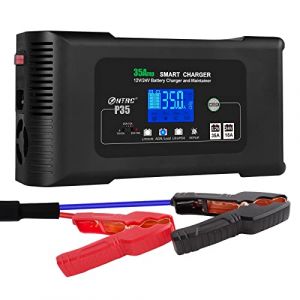 Haisito Chargeur de Batterie Voiture 12V 24V 35A, Chargeur Batterie Auto et Moto Rapide Intelligent, Chargeur et Mainteneur pour Batterie Lithium LiFePO4 Plomb-Acide (AGM, Gel, EFB, VRLA, etc.) (JNHS, neuf)