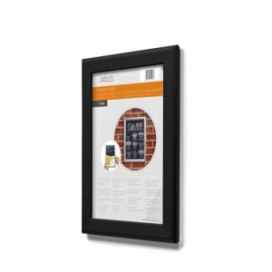 Deflecto Cadre à clipser A3 - Élégant cadre à clip en aluminium noir pour affichage mural - Support de certificat et d'affiche avec clips d'ouverture pratique sur le devant - Cintre élégant pour la (Deflecto Europe, neuf)