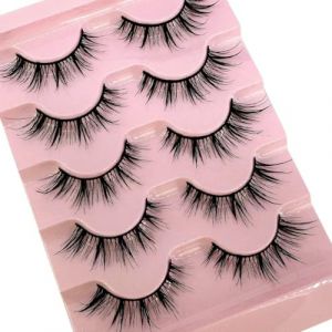 Lot de 5 paires de faux cils naturels 3D - Effet mouill&eacute; - Pour cosplay (wangyanhuavdvvdv, neuf)