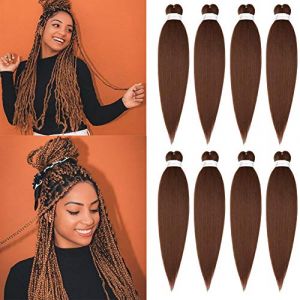 Lot de 8 paquets de tresses synthétiques pré-étirées au crochet - 66 cm (Fast Media Ships From USA, neuf)