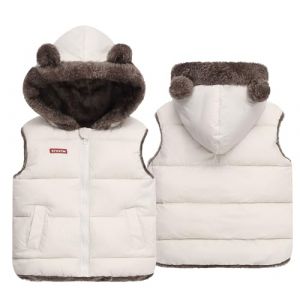 SEAUR Gilets Garçons Filles Doudoune Veste Duvet Doudoune sans Manche Chaude à Capuche Blouson Interieur Polaire Enfants Hiver 4-5Ans (HUIXINEU, neuf)