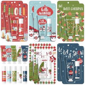 Maitys Coffret Cadeau de Père Noël Crèmes pour Mains et Baume à Lèvres Hydratation des Mains et des Lèvres Cadeau du Nouvel an pour Amis Collègue Enseignant Maîtresse Équipe d'Employés(10 Sets) (QueenYeah, neuf)