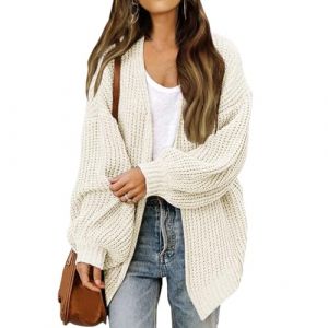 Cardigan Femme Long Tunique Femme Longue Grande Taille Automne Top Hiver Cardigan Sport Manches Longues Haut Oversize Crochet Dentelle Blouses Vetement 2#Beige XL (SHONTON, neuf)