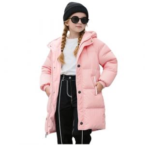 XINYUNZU Manteaux Fille Doudoune mi-Longue Manteau à Capuche Chaud Veste à Capuche Blouson avec Poches Enfant Hiver Vêtement pour 2-11 Ans Girls Coat Parka Veste Chaude Rosa 6 ans (RBYWBT, neuf)