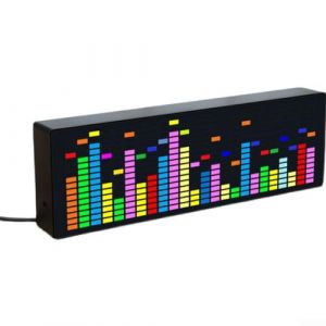Indicateur de spectre musical LED, &eacute;cran VU m&egrave;tre amplificateur, barre de niveau audio RGB affichage analyseur de carte de contr&ocirc;le vocal c&acirc;ble de contr&ocirc;le pour voiture, studio (contr&ocirc;le c&acirc;ble) (EasyByMall, neuf)