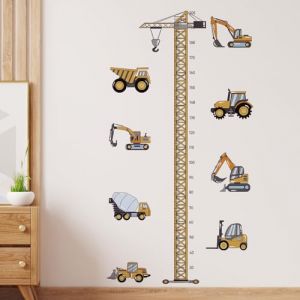 Aurafly 2 Pi&egrave;ces Stickers Muraux Enfants, V&eacute;hicule de Construction Autocollant Mural D&eacute;coration de Chambre d'Enfant Mural Voiture Camions Tracteurs D&eacute;coration pour Chambre B&eacute;b&eacute; (axiangyufei, neuf)