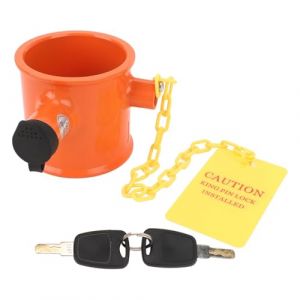 Verrou d'attelage de s&eacute;curit&eacute; antivol en Alliage d'aluminium Robuste pour remorque, Bateau, Camping-Car, Semi-Camion, diam&egrave;tre int&eacute;rieur de 74 mm, 2 cl&eacute;s incluses (Kangtes, neuf)