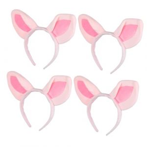 ELAYARD 4 pi&egrave;ces Serre-t&ecirc;te Oreilles de Cochon Peluche Bandeau &Eacute;lastique Doux pour Cosplay Animal Accessoire Coiffure pour Adultes et Gar&ccedil;on Fille F&ecirc;te Halloween et D&eacute;guisement (Heyyii, neuf)