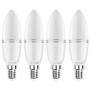 SAUGLAE LED Bougie Ampoules 12W, 100W &Eacute;quivalent Ampoules &agrave; Incandescence, 3000K Blanc Chaud, Non Dimmable, 1380LM, E14 Petite Vis Edison, Lot de 4 (Sagel, neuf)
