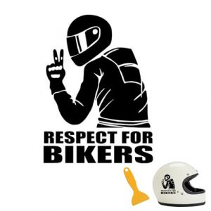 RHQFDM 3 pièces décoration Voiture Autocollant réfléchissant pour Les Motos Respect des Cyclistes Autocollant Voiture Respect for Cyclists Autocollant réfléchissant（Noir） avec grattoir en Plastique (juzishangdian, neuf)