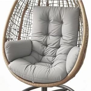 AQIGR Coussin Fauteuil Suspendu, Coussin de Jardin, Coussin de Remplacement pour Chaise D'oeuf Suspendue Intérieur et Extérieur, Coussin Balancelle, pour Terrasse, Jardin(Gris Clair) (AMZGRZ, neuf)