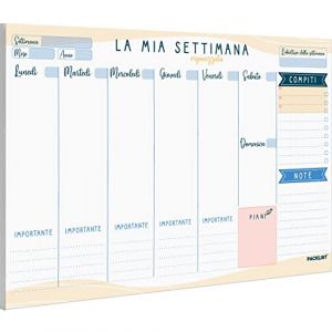 PACKLIST Planner Settimanale Scrivania - Planning Settimanale da Tavolo A4 - Agenda Settimanale, 52 Flogi - Weekly Planner - Agenda Appuntamenti - Calendario Settimanale da Tavolo Perpetuo di Design (PACKLIST, neuf)