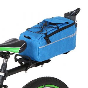 Lixada Sacoche de vélo Porte-Bagages arrière pour vélo Sac Isotherme pour Coffre Isotherme Réfléchissant étanche Sac de Sport pour Porte-bidon de vélo Peut être utilisé comme Sac à bandoulière (Bleu) (Docerly, neuf)