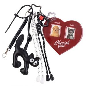 Georgie Porgy Porte-cl&eacute;s Accessoire pour sac &agrave; main Pendentif de sac &agrave; main Bag Charm Sac &agrave; dos d'&eacute;cole Sac de sport mignon Cadeau pour fille (Chat Cadre Photo Cherish You) (Georgie Porgy, neuf)