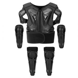&Eacute;quipement De Moto Enfant, Armure Motocross Pilot&eacute; pour Enfant avec Coudi&egrave;res, Genoux, Poitrine | PE & EVA Combinaison De Moto Polyvalente, Taille Libre pour TOU, Quatre Saisons (yingshuan, neuf)
