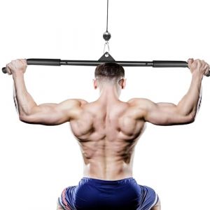 Taeku Barre Déroulante, LAT Accessoire pour Machine Câble Poulie Curl Tricep Barre Tirage Musculation Accessoires de Barre Droite pour Le Fitness Domicile (102CM) (Taeku SE, neuf)