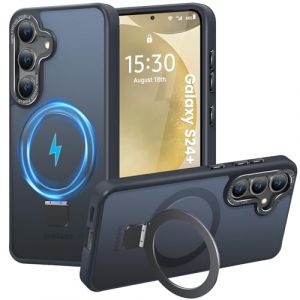 HuwaiH Coque pour Samsung Galaxy S24 Plus, Magnétique Robuste Anneau de Support Invisible, Protection Militaire, étui Antichoc pour Samsung S24 Plus(Noir) (Zhimingeu, neuf)