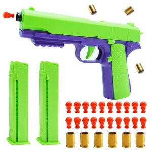 Pistolet Jouet Enfant, Armes en Jouet, Pistolet Enfant, avec 20 Soft Bullet, 6 Jouet de Coque, 2 Chargeurs, Pistolet en Mousse Souple (RAPID DELNAR S.R.L., neuf)