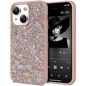 BEZ&reg; Coque pour iPhone 14 Paillette, Coque Compatible avec iPhone 14 Glitter, Coque iPhone 14, Series de Etuis avec Bling & Co., &Eacute;tui en Diamant Etincelant et &agrave; Cristal Bling, Beige Toscan (TheBlingZ., neuf)