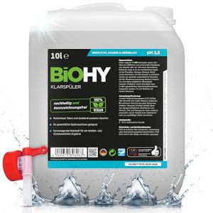 BiOHY Produit de rinçage (Bidon de 10l) + Robinet | Convient à Tous Les Lave-Vaisselle, pour Une Brillance imbattable des Verres et de la Vaisselle sans Taches d'eau (Klarspüler) (bioreiniger24com, neuf)