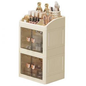 Organisateur Maquillage Comptoir - Organisateur De Maquillage Pour Coiffeuse,Support Empilable 3 Niveaux Pour Parfums Et Soins À Poser Sur Bureau Coin Maison Chambre Salle De Bains (rundli, neuf)