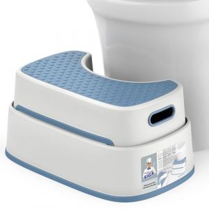 MR.SIGA Tabouret Toilette Empilable &agrave; 2 Marches, Repose Pied WC Multi-usages, Marche Pied Enfant Antid&eacute;rapant, Bleu (Mr SIGA FR, neuf)