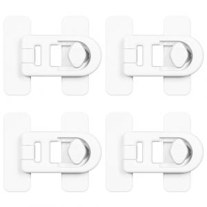 lomdung 4 Pièces Securite Placard Enfant, Sécurité Bébé Placard Bloque Porte, Bloque Porte Bébé avec Adhésif Fort, Bloque Porte Sécurité Enfant Placard pour FenêTre RéFrigéRateur (Blanc) (CHUNYIN, neuf)