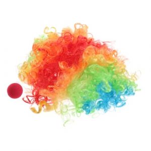 BESPORTBLE Ensemble perruques drôles nez de clown Déguisements de clowns deguisement halloween clown deguisement adulte costume de clown pour les filles perruques d'halloween pour adultes (Quentin Hua, neuf)