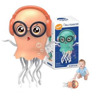 Jouet pieuvre dansante avec musique et spectacle lumineux en 3D, jouet pieuvre danseuse &eacute;lectrique, adapt&eacute; aux enfants d'&acirc;ge pr&eacute;scolaire, aux gar&ccedil;ons, aux filles, aux b&eacute;b&eacute;s et aux tout-petits (Orange) (HUIZHOU, neuf)