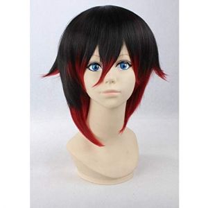 LINLINCD Anime Cosplay Perruque Biamoxer Rwby Ruby Rose Cosplay Perruques Blanches Neige Blake Belladonna Yang Xiao Longue Perruque Rouge Blanc Noir Jaune Cosplay Perruque Rouge (qiu lai shan mao hang, neuf)