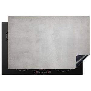 KitchenYeah&copy; Protection Pour Plaque Induction 81x52 cm Deco Cuisine Prot&eacute;g&eacute; Cache De Cuisson Vitroceramique B&eacute;ton - Gris - Ciment - Industriel - Texture (KitchenYeah, neuf)