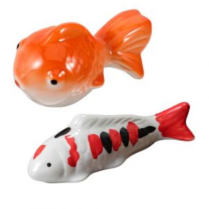 Xusxes 2 Pi&egrave;ces Faux Poisson Aquarium Qui Nage Poissons Flottants en C&eacute;ramique pour Aquarium Poisson Bain Qui Nage Poisson Rouge Artificiel Flottant Poissons Koi Poissons Artificiels (Rouge Et Blanc) (Wdytrn, neuf)